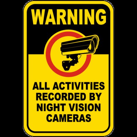 Warning Recorded By Night Vision Sign