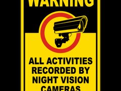 Warning Recorded By Night Vision Sign